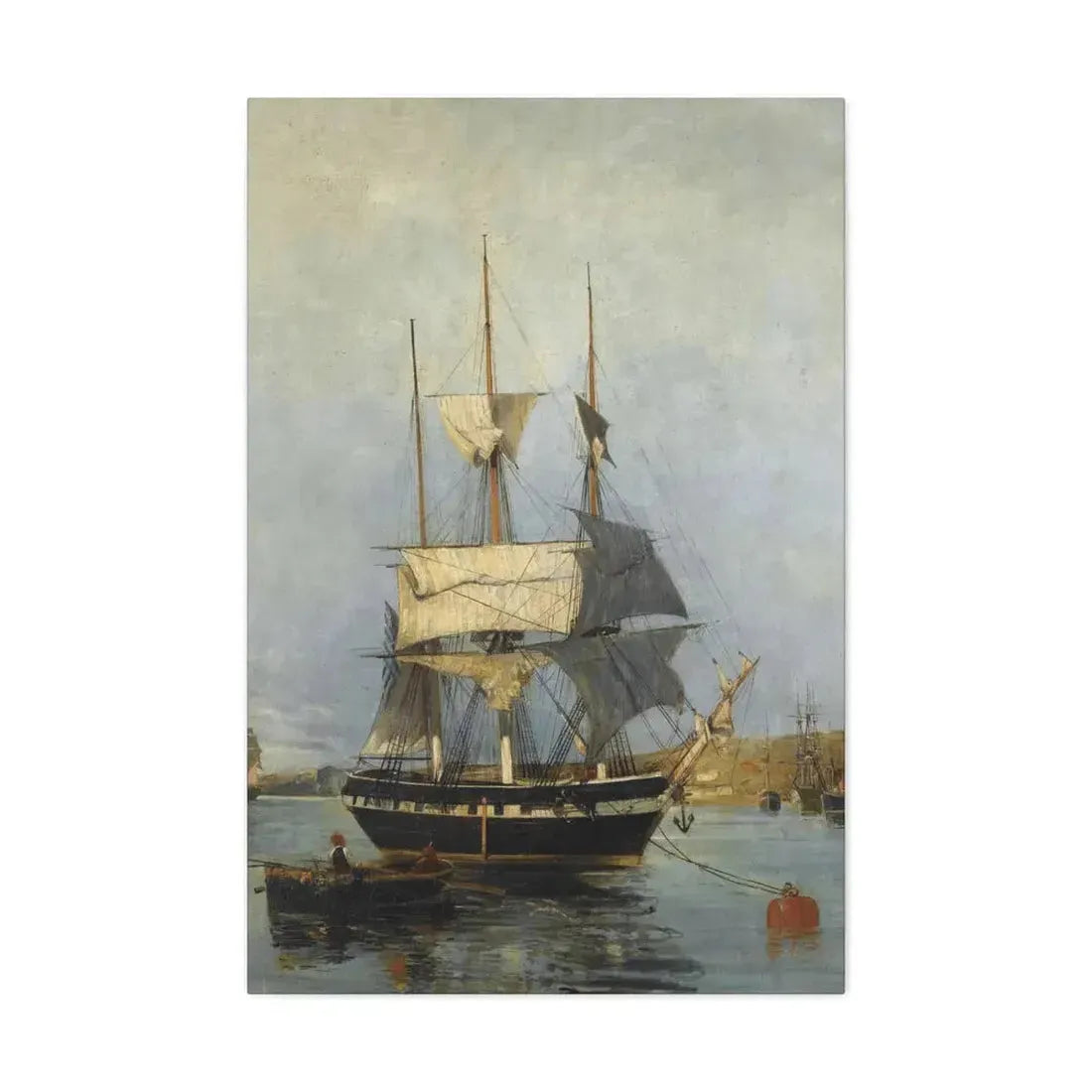 Konstantinos Volanakis (1837-1907) Greek Ship - Canvas Wall Art 24″ x 36″ 1.25" - The Sticker Space