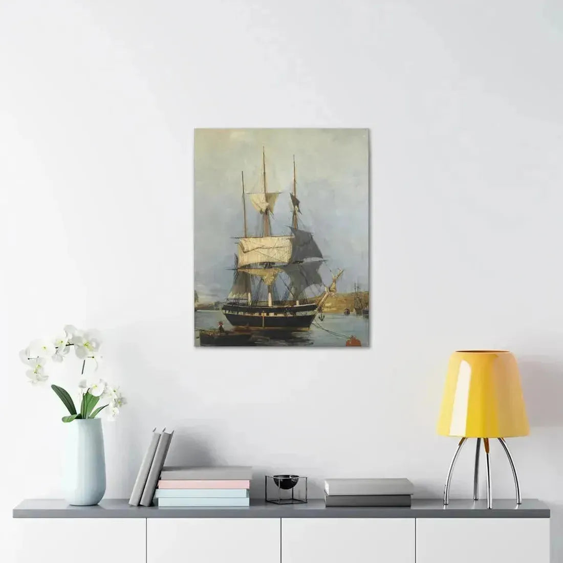 Konstantinos Volanakis (1837-1907) Greek Ship - Canvas Wall Art - The Sticker Space