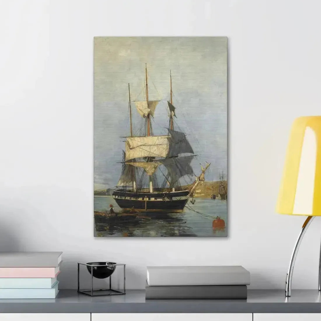 Konstantinos Volanakis (1837-1907) Greek Ship - Canvas Wall Art - The Sticker Space