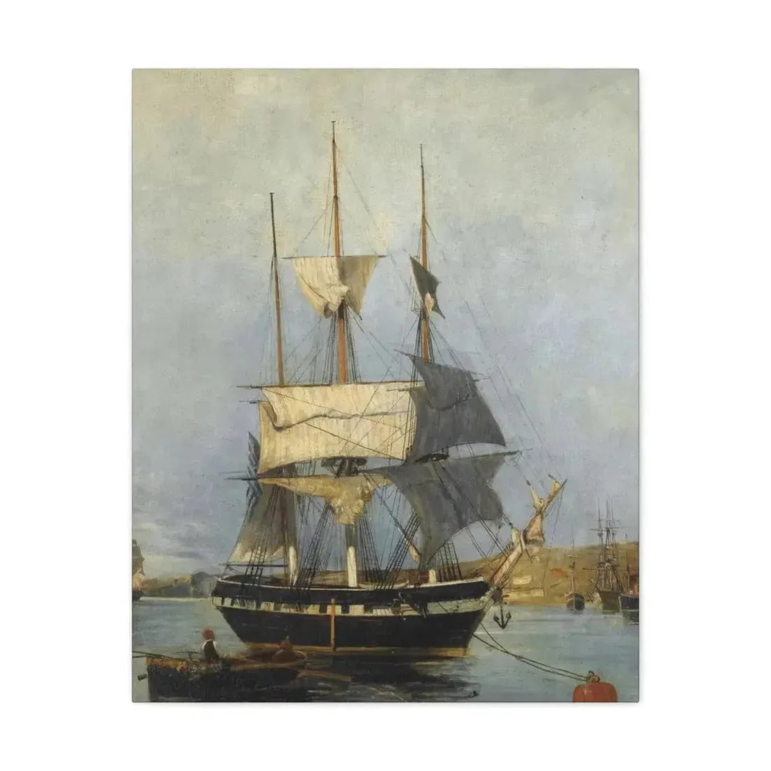 Konstantinos Volanakis (1837-1907) Greek Ship - Canvas Wall Art - The Sticker Space