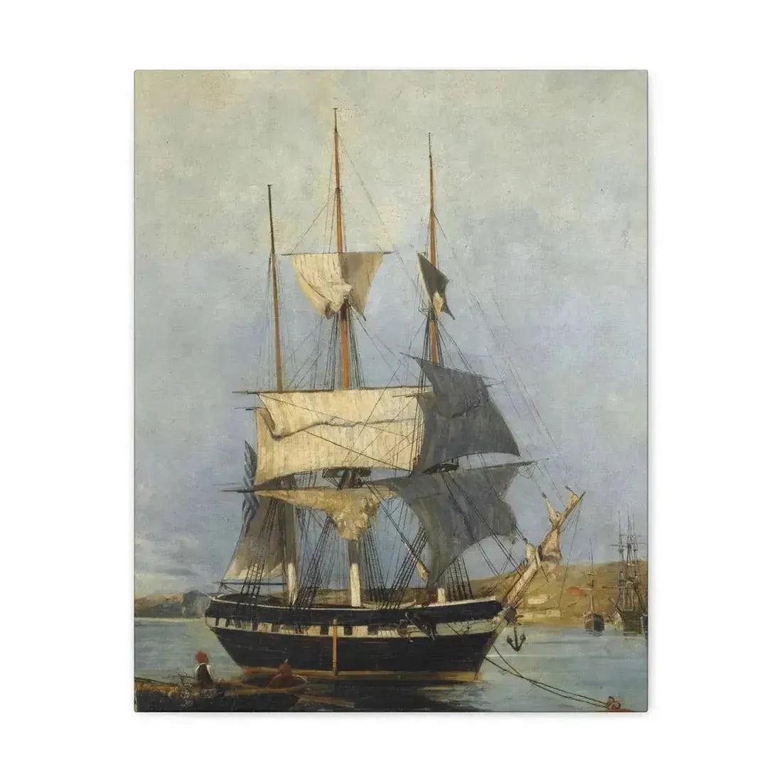 Konstantinos Volanakis (1837-1907) Greek Ship - Canvas Wall Art - The Sticker Space
