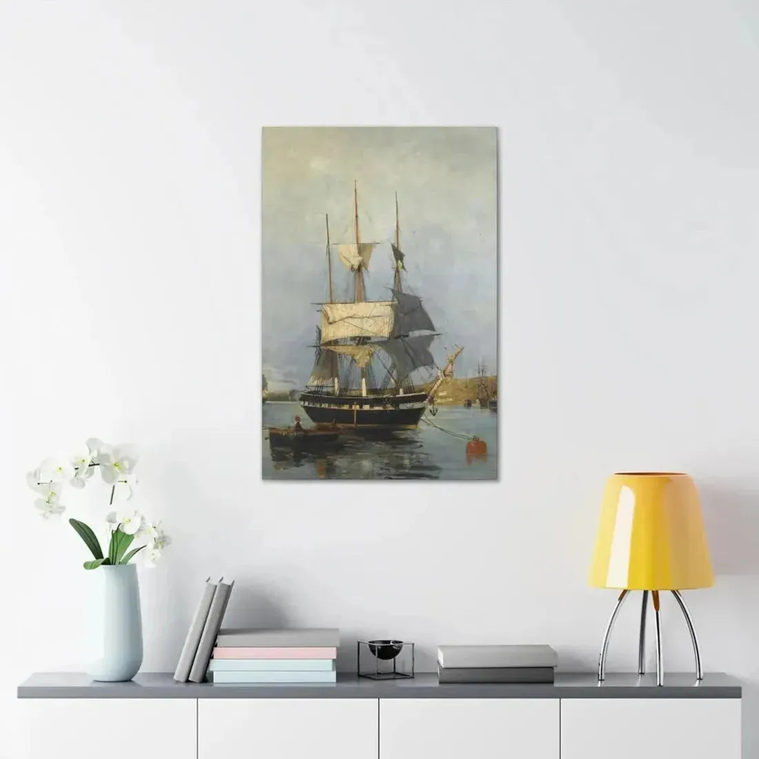 Konstantinos Volanakis (1837-1907) Greek Ship - Canvas Wall Art - The Sticker Space