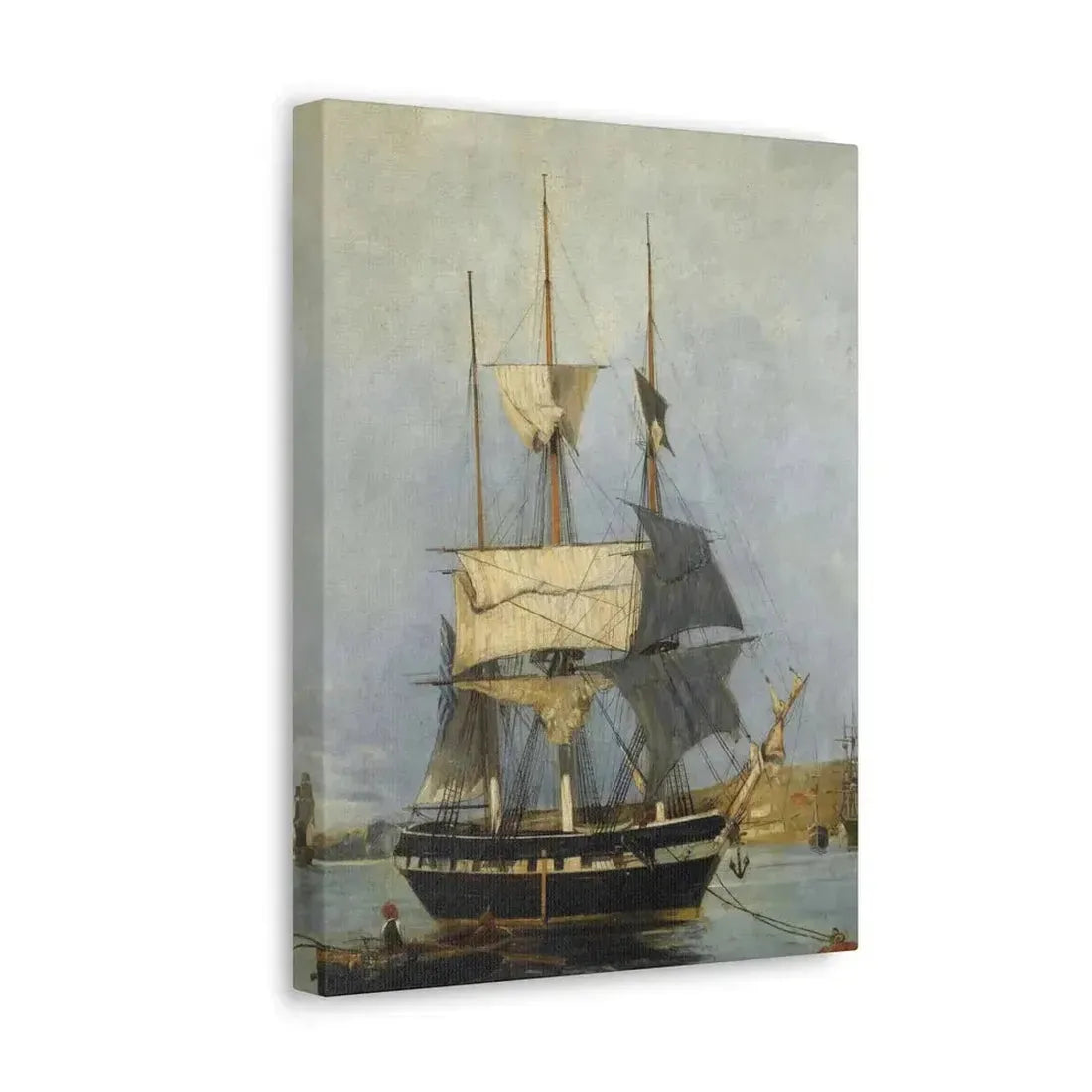 Konstantinos Volanakis (1837-1907) Greek Ship - Canvas Wall Art - The Sticker Space