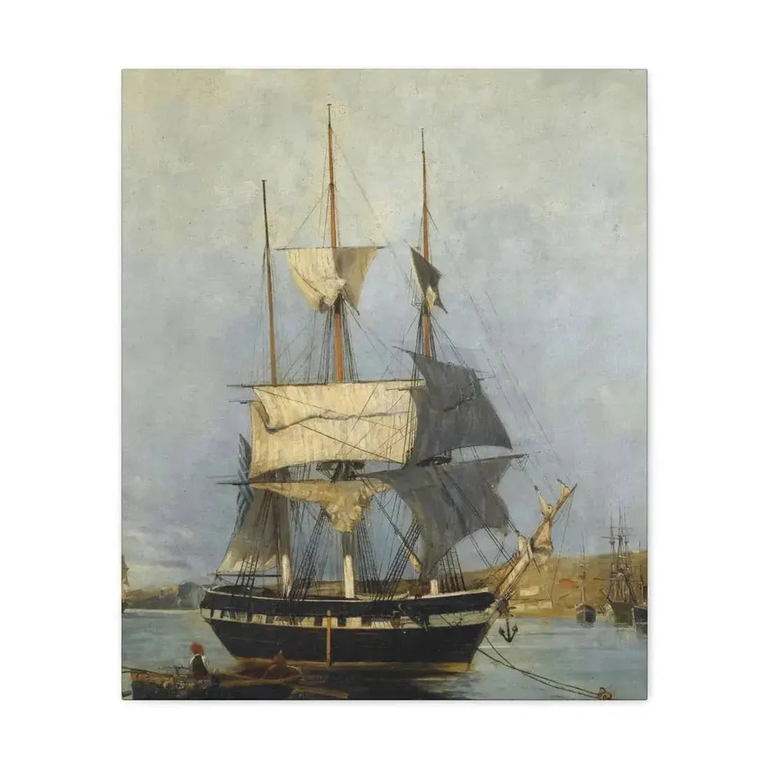 Konstantinos Volanakis (1837-1907) Greek Ship - Canvas Wall Art - The Sticker Space