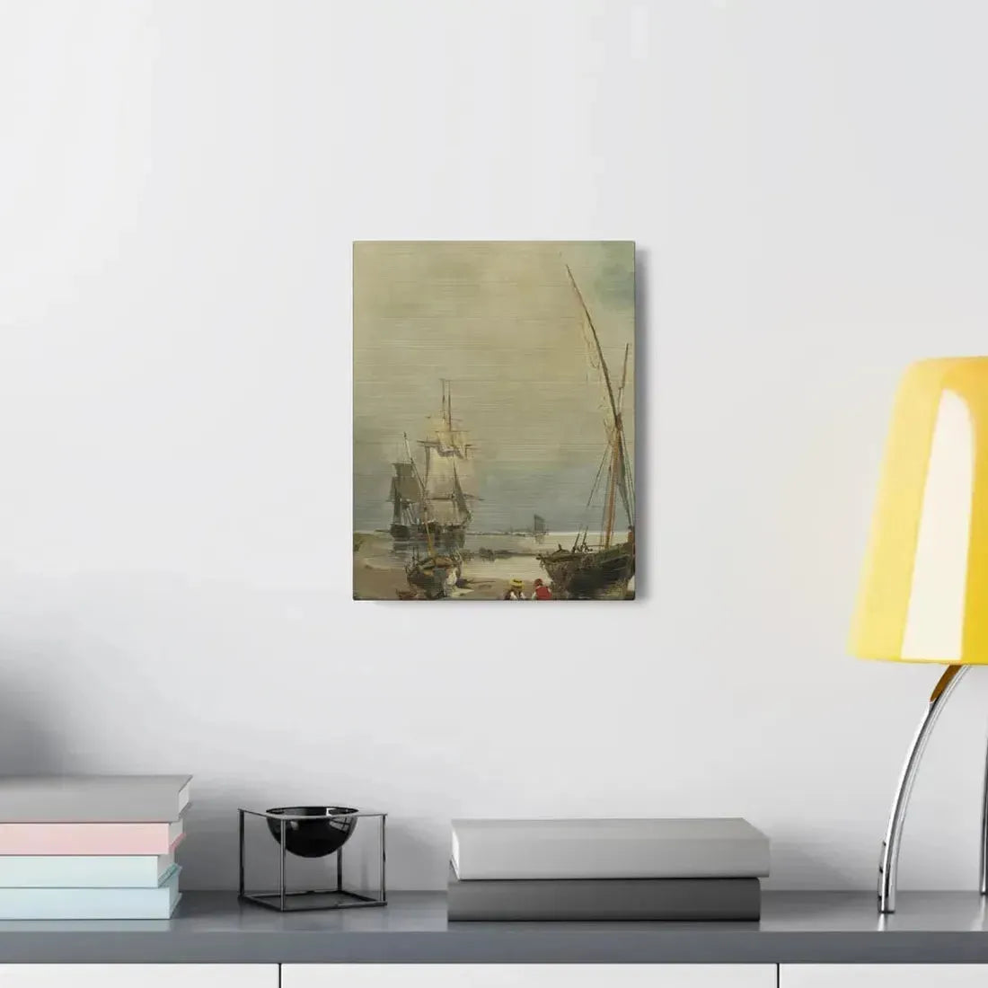 Konstantinos Volanakis (1837-1907) Mending the nets - Canvas Wall Art - The Sticker Space