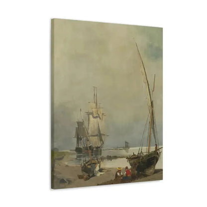 Konstantinos Volanakis (1837-1907) Mending the nets - Canvas Wall Art - The Sticker Space