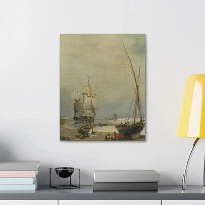 Konstantinos Volanakis (1837-1907) Mending the nets - Canvas Wall Art - The Sticker Space