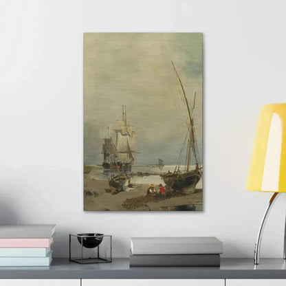 Konstantinos Volanakis (1837-1907) Mending the nets - Canvas Wall Art - The Sticker Space