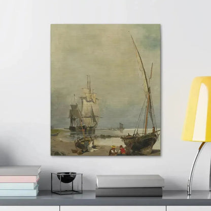 Konstantinos Volanakis (1837-1907) Mending the nets - Canvas Wall Art - The Sticker Space