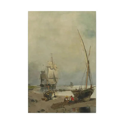 Konstantinos Volanakis (1837-1907) Mending the nets - Canvas Wall Art - The Sticker Space