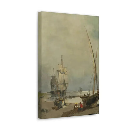 Konstantinos Volanakis (1837-1907) Mending the nets - Canvas Wall Art - The Sticker Space