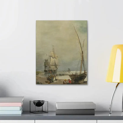 Konstantinos Volanakis (1837-1907) Mending the nets - Canvas Wall Art - The Sticker Space