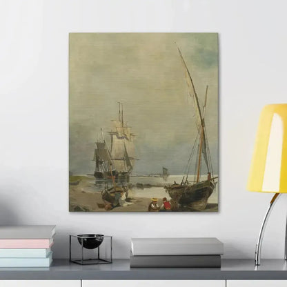 Konstantinos Volanakis (1837-1907) Mending the nets - Canvas Wall Art - The Sticker Space