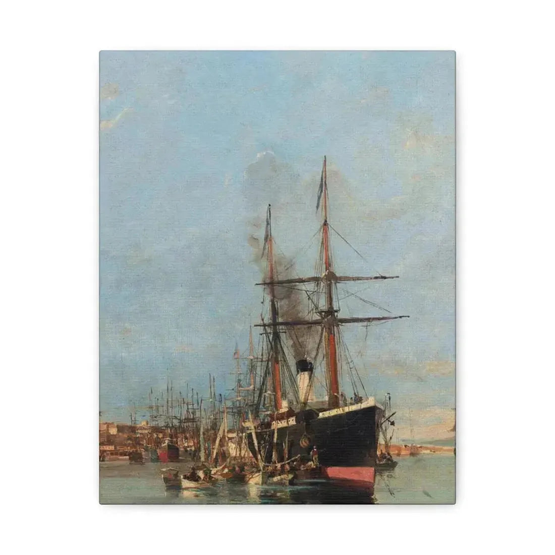 Konstantinos Volanakis (1837-1907) The port of Piraeus - Canvas Wall Art 11″ x 14″ 1.25" - The Sticker Space