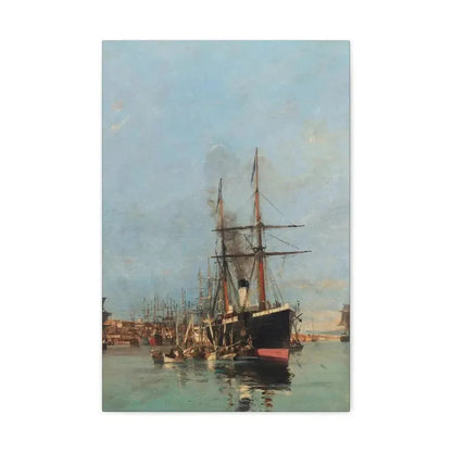 Konstantinos Volanakis (1837-1907) The port of Piraeus - Canvas Wall Art 16″ x 24″ 1.25" - The Sticker Space