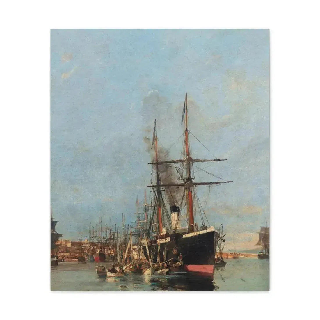 Konstantinos Volanakis (1837-1907) The port of Piraeus - Canvas Wall Art 20″ x 24″ 1.25" - The Sticker Space