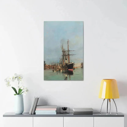 Konstantinos Volanakis (1837-1907) The port of Piraeus - Canvas Wall Art - The Sticker Space
