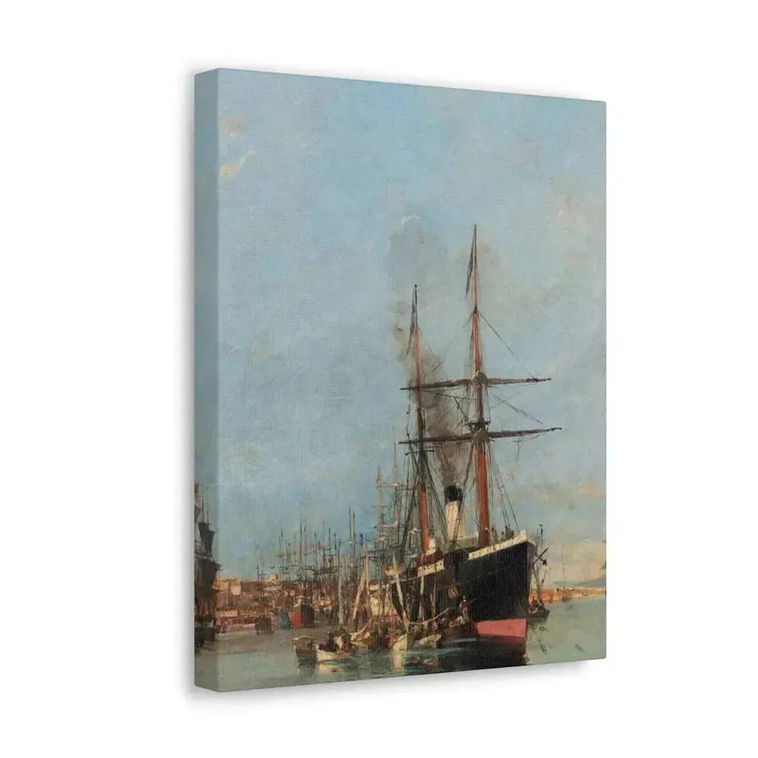 Konstantinos Volanakis (1837-1907) The port of Piraeus - Canvas Wall Art - The Sticker Space