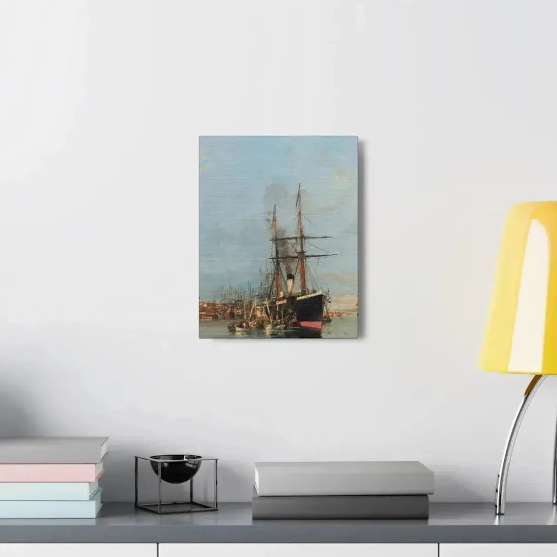 Konstantinos Volanakis (1837-1907) The port of Piraeus - Canvas Wall Art - The Sticker Space