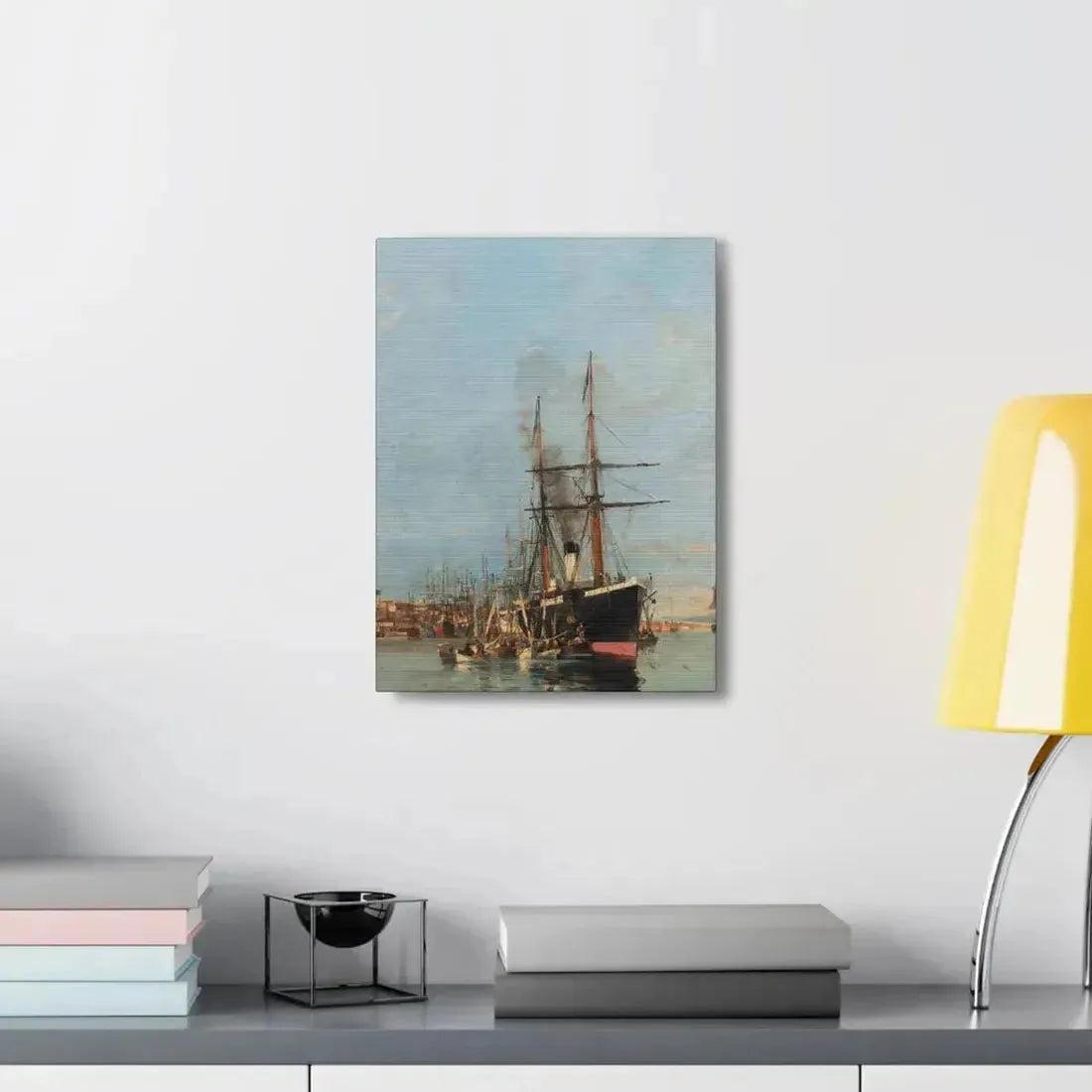 Konstantinos Volanakis (1837-1907) The port of Piraeus - Canvas Wall Art - The Sticker Space
