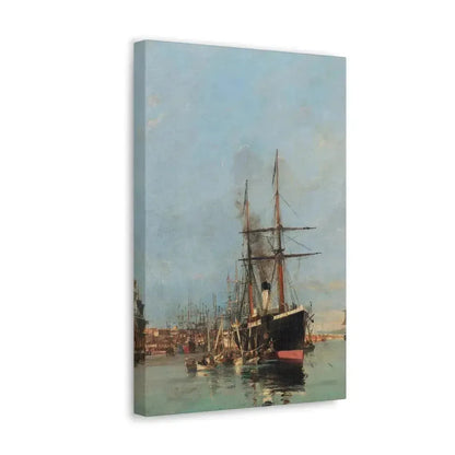 Konstantinos Volanakis (1837-1907) The port of Piraeus - Canvas Wall Art - The Sticker Space