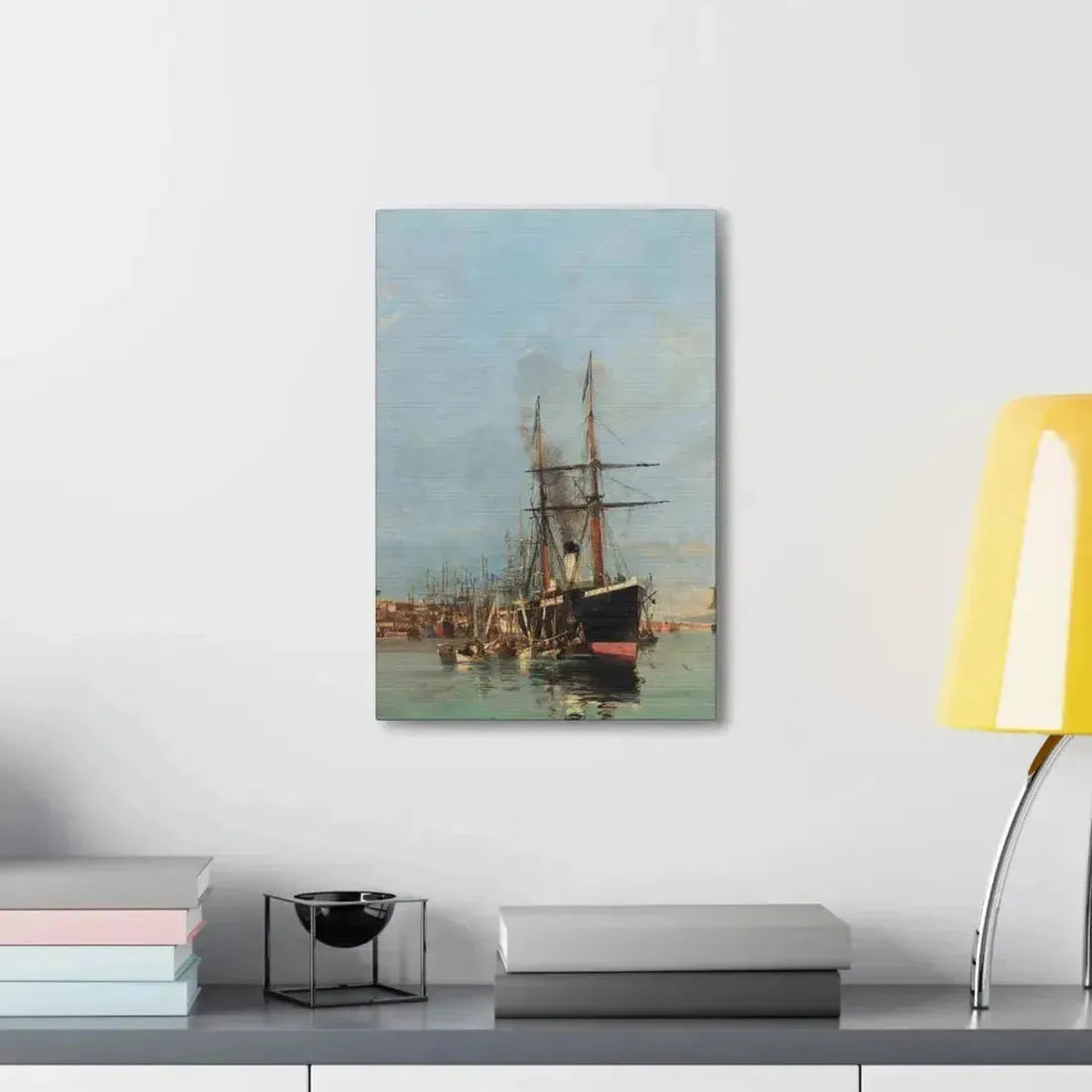 Konstantinos Volanakis (1837-1907) The port of Piraeus - Canvas Wall Art - The Sticker Space