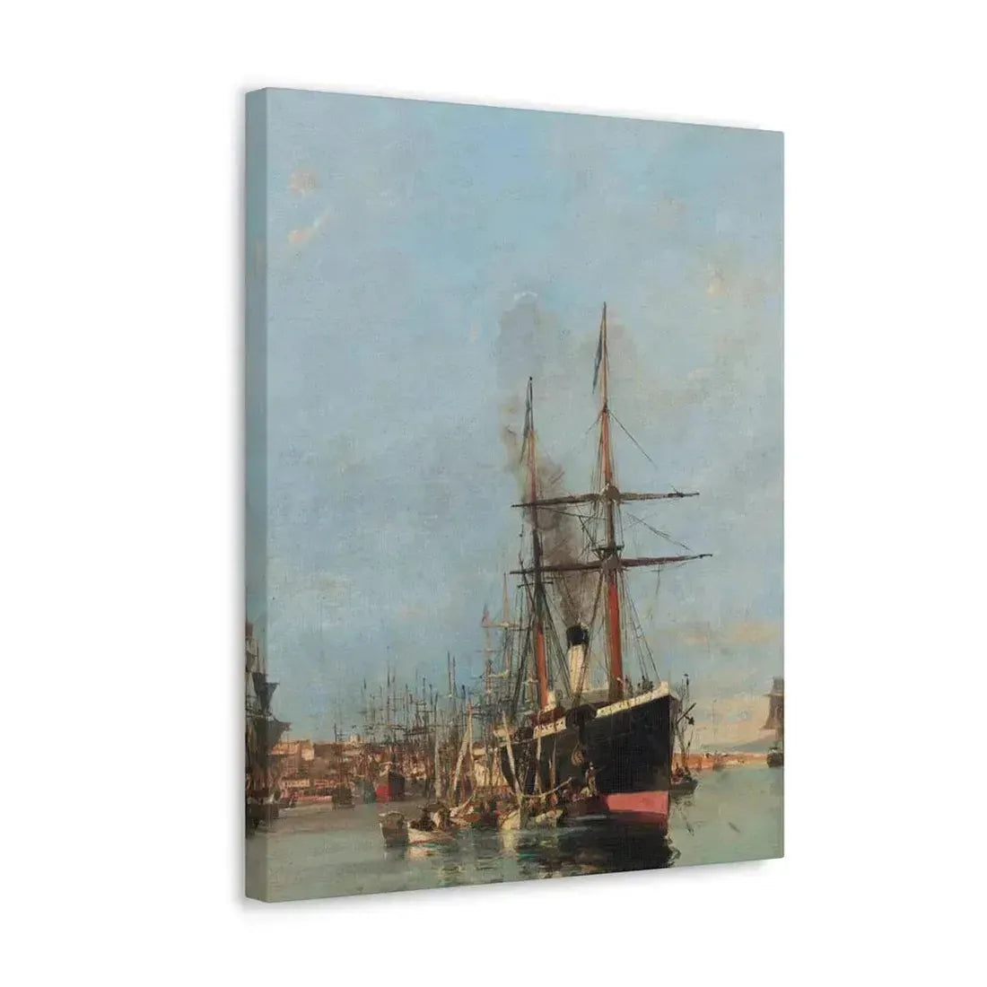 Konstantinos Volanakis (1837-1907) The port of Piraeus - Canvas Wall Art - The Sticker Space