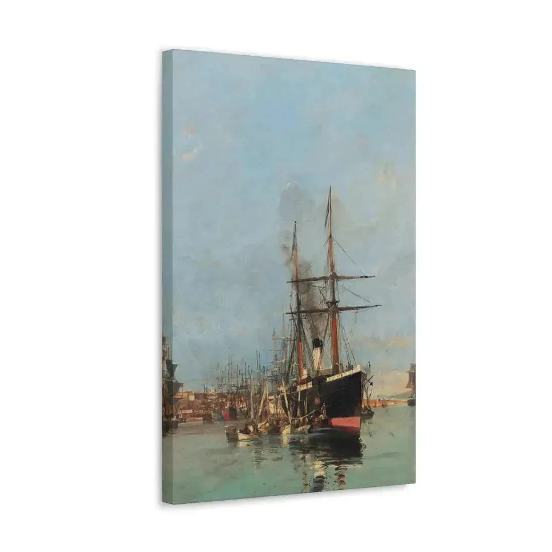 Konstantinos Volanakis (1837-1907) The port of Piraeus - Canvas Wall Art - The Sticker Space