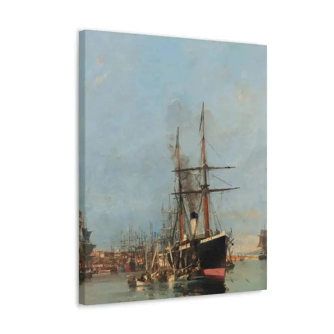 Konstantinos Volanakis (1837-1907) The port of Piraeus - Canvas Wall Art - The Sticker Space