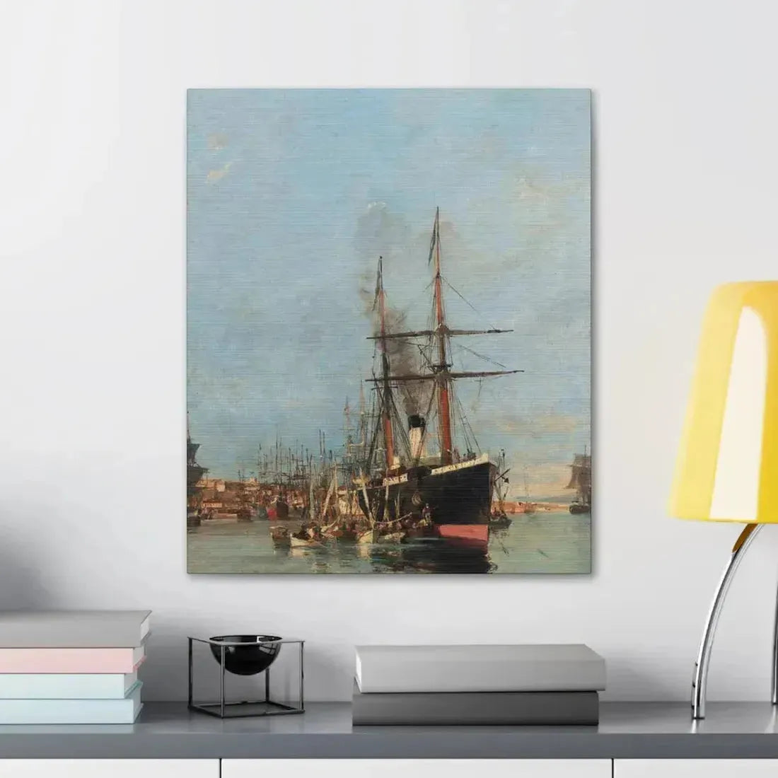 Konstantinos Volanakis (1837-1907) The port of Piraeus - Canvas Wall Art - The Sticker Space