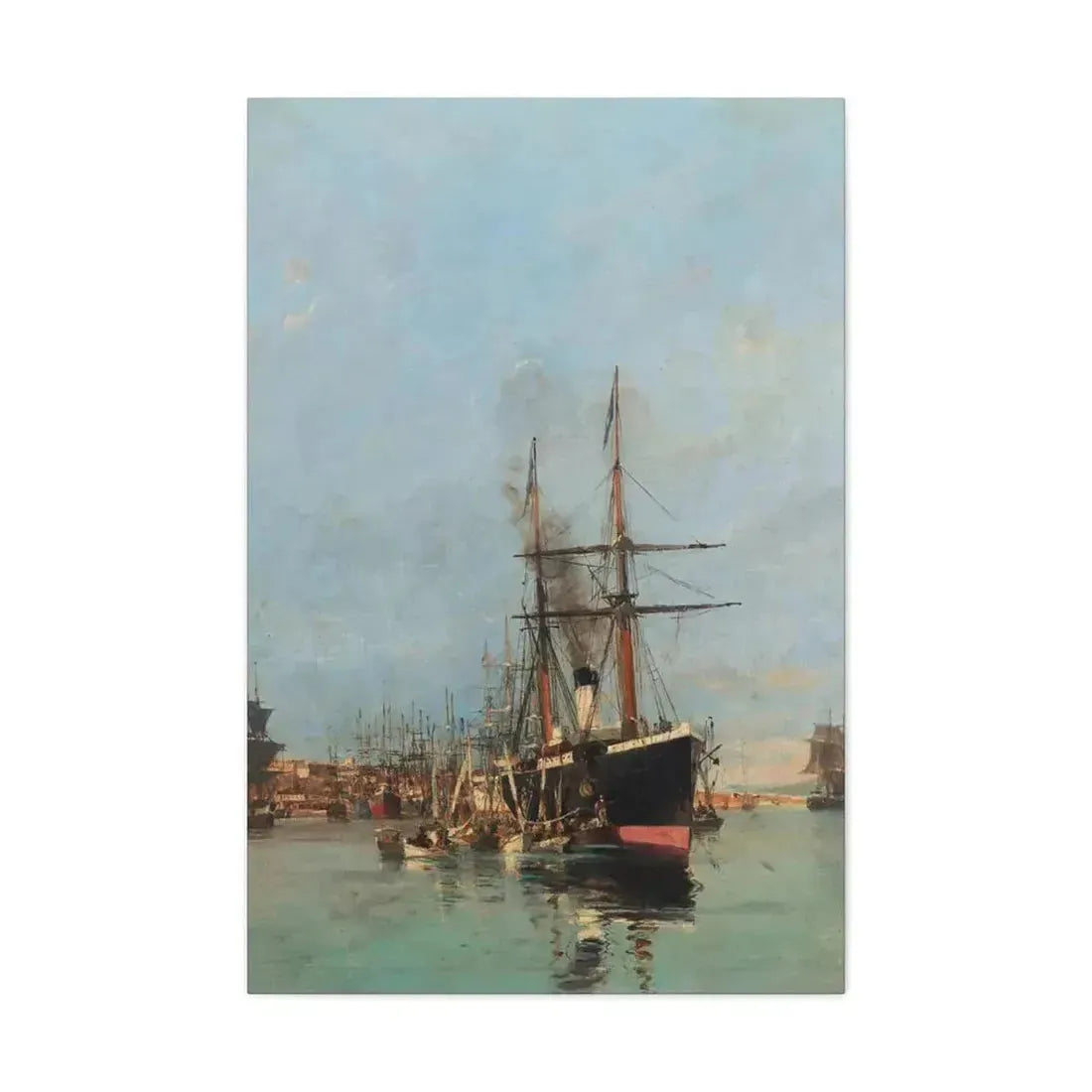 Konstantinos Volanakis (1837-1907) The port of Piraeus - Canvas Wall Art - The Sticker Space