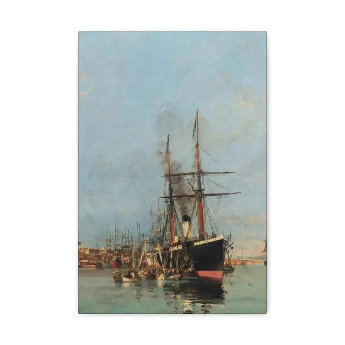 Konstantinos Volanakis (1837-1907) The port of Piraeus - Canvas Wall Art - The Sticker Space