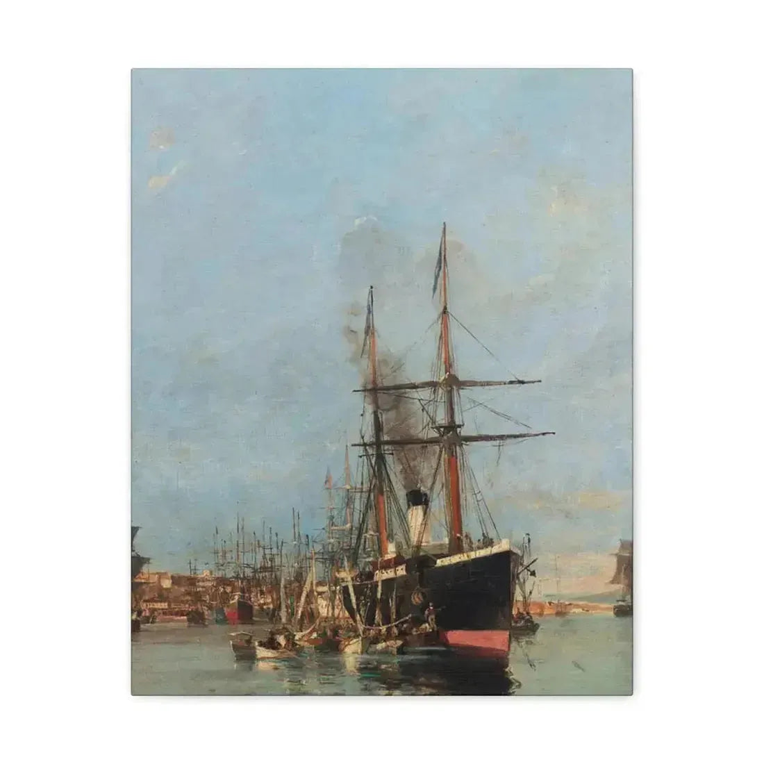 Konstantinos Volanakis (1837-1907) The port of Piraeus - Canvas Wall Art - The Sticker Space