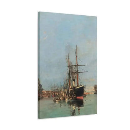 Konstantinos Volanakis (1837-1907) The port of Piraeus - Canvas Wall Art - The Sticker Space
