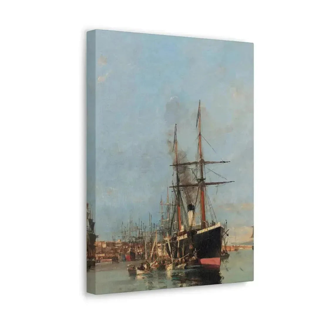 Konstantinos Volanakis (1837-1907) The port of Piraeus - Canvas Wall Art - The Sticker Space