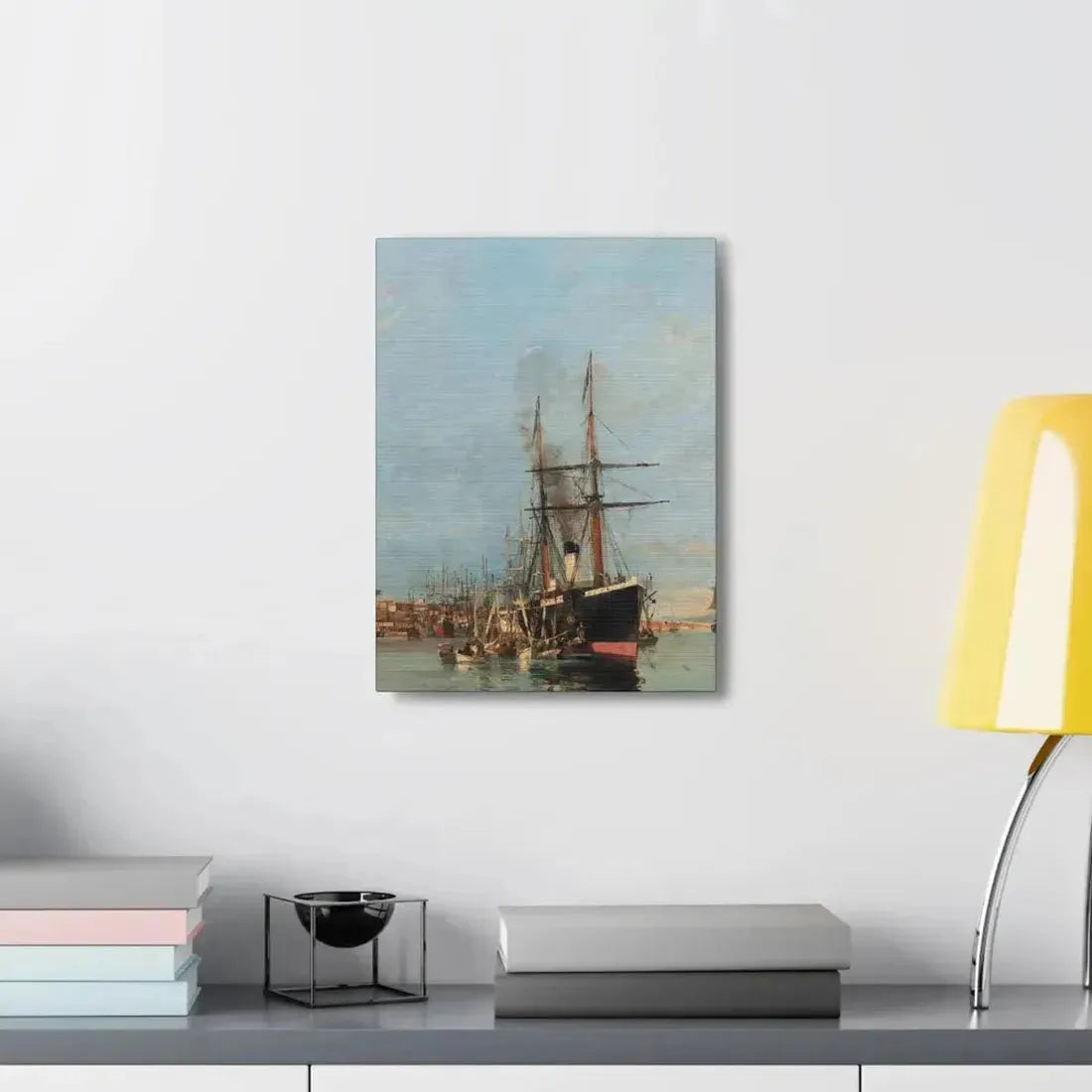 Konstantinos Volanakis (1837-1907) The port of Piraeus - Canvas Wall Art - The Sticker Space