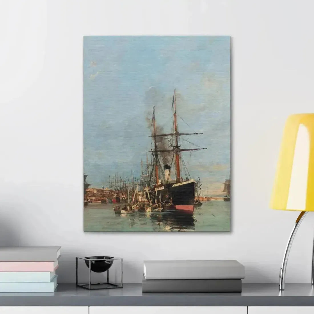 Konstantinos Volanakis (1837-1907) The port of Piraeus - Canvas Wall Art - The Sticker Space