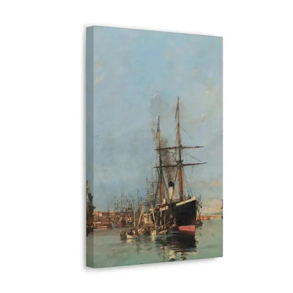 Konstantinos Volanakis (1837-1907) The port of Piraeus - Canvas Wall Art - The Sticker Space
