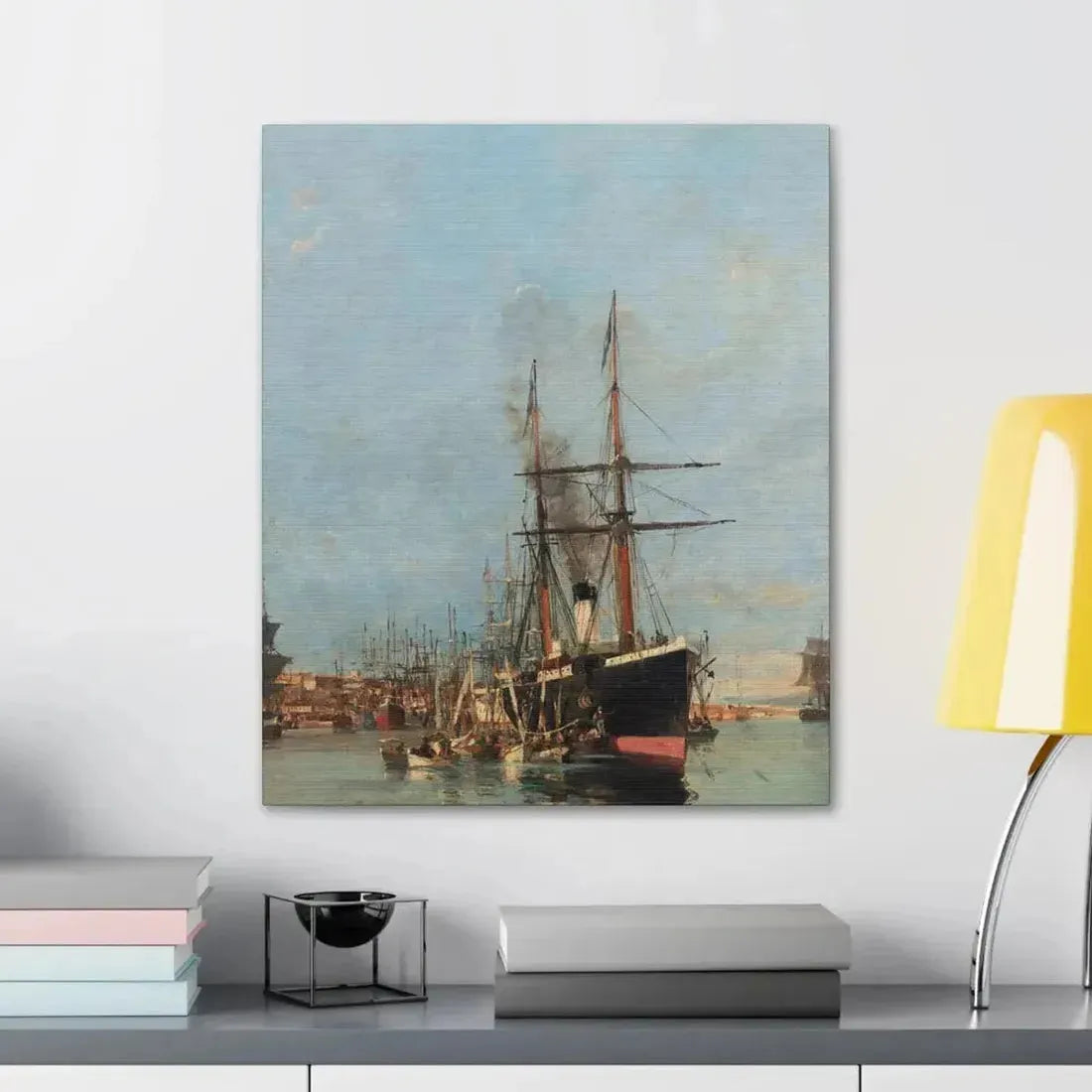 Konstantinos Volanakis (1837-1907) The port of Piraeus - Canvas Wall Art - The Sticker Space