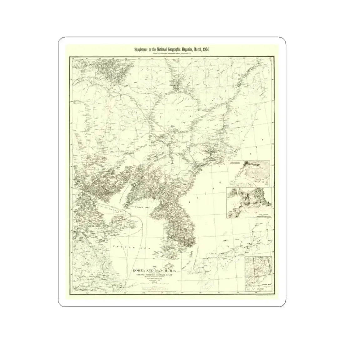 Korea and Manchuria (1904) (Map) STICKER Vinyl Kiss-Cut Decal 3 Inch White - The Sticker Space