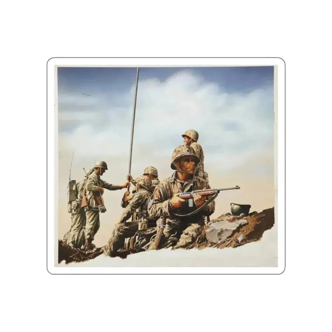 Korean War Illustration (Magazine Illustration) STICKER Vinyl Die-Cut Decal - The Sticker Space