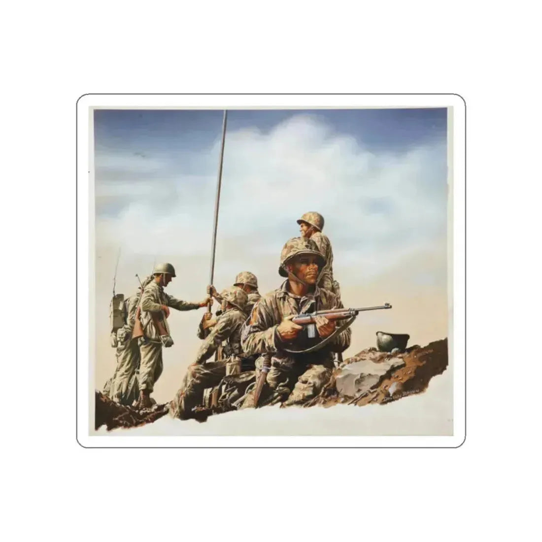 Korean War Illustration (Magazine Illustration) STICKER Vinyl Die-Cut Decal White Die-Cut 2 Inch - The Sticker Space