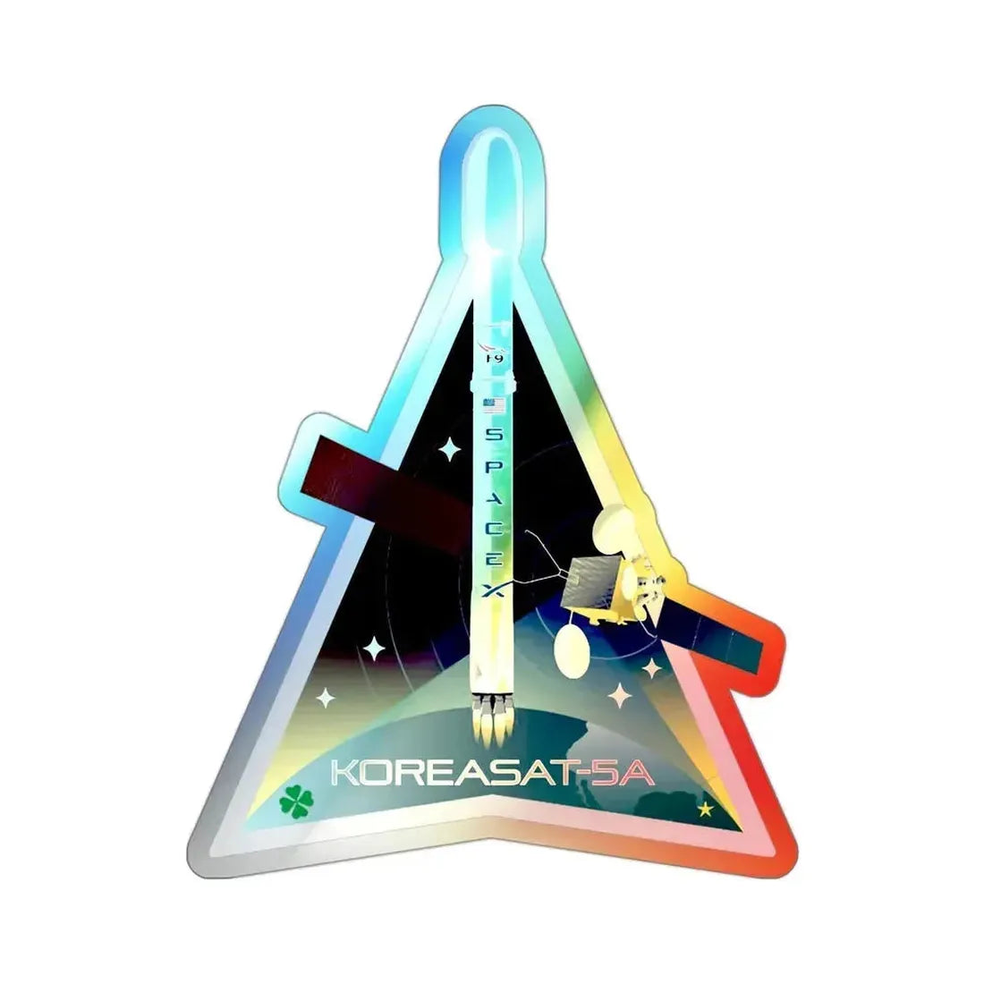 KoreaSat 5A (SpaceX) Holographic STICKER Die-Cut Vinyl Decal 3 Inch Holographic - The Sticker Space