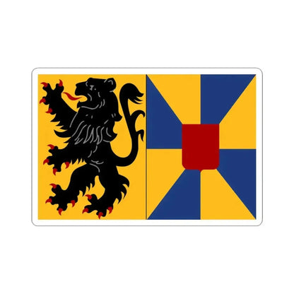 Kortemark vlag (Belgium) STICKER Vinyl Kiss-Cut Decal 3 Inch White - The Sticker Space