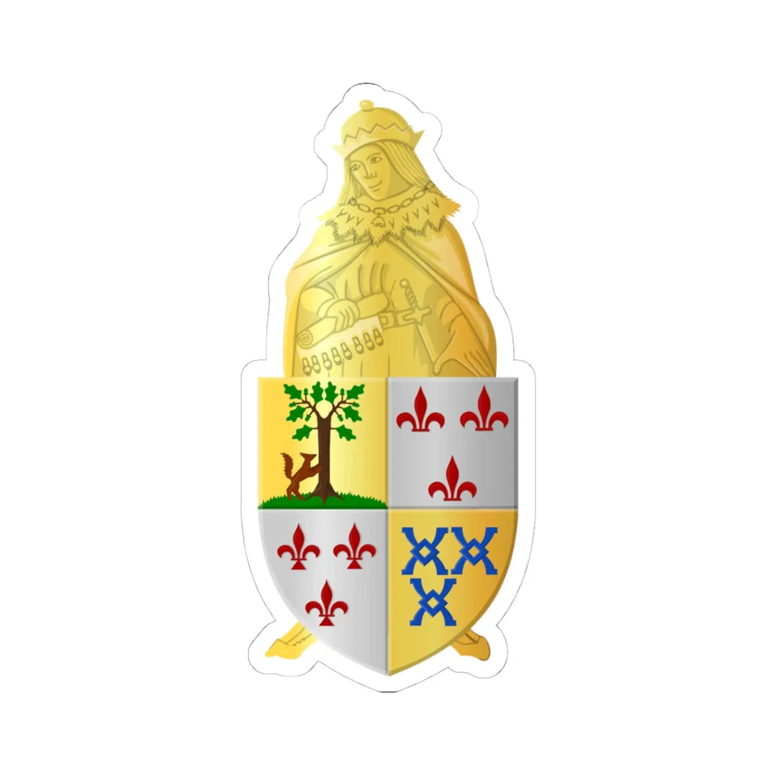 Kortenberg wapen (Belgium) (Coat of Arms) STICKER Vinyl Kiss-Cut Decal 4 Inch White - The Sticker Space