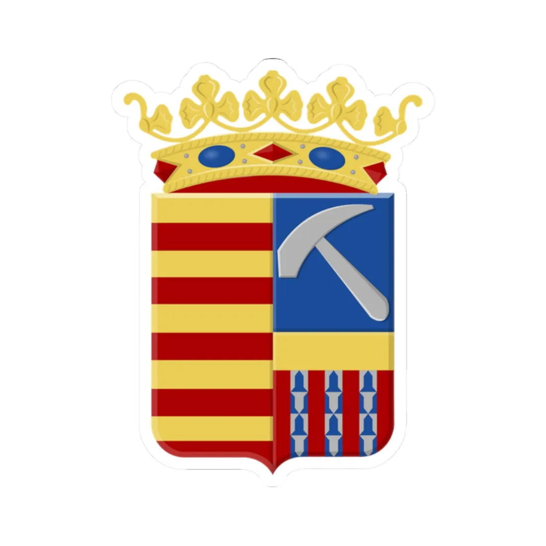 Kortessem wapen1 (Belgium) (Coat of Arms) STICKER Vinyl Kiss-Cut Decal 2 Inch White - The Sticker Space