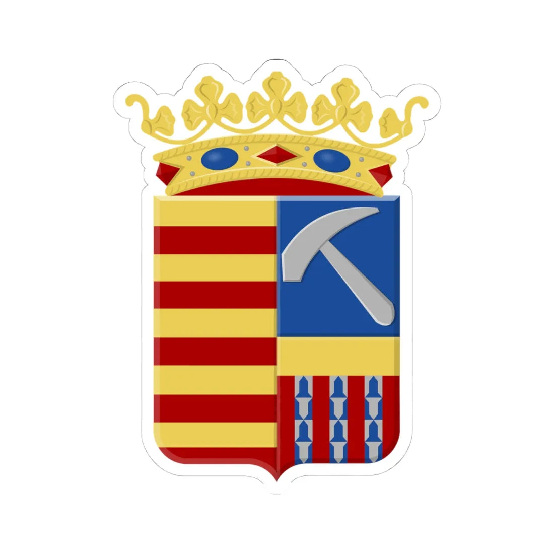Kortessem wapen1 (Belgium) (Coat of Arms) STICKER Vinyl Kiss-Cut Decal 4 Inch White - The Sticker Space
