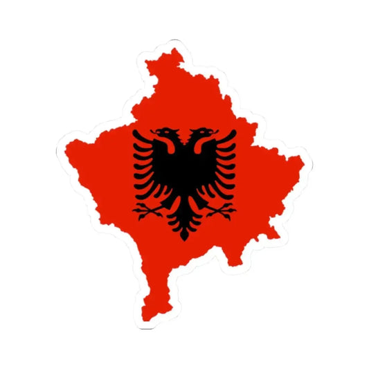 Kosovo with flag of Albania (Albania) STICKER Vinyl Kiss-Cut Decal 2 Inch White - The Sticker Space