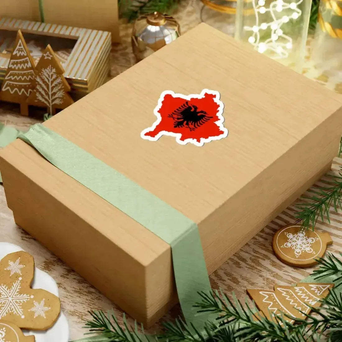 Kosovo with flag of Albania (Albania) STICKER Vinyl Kiss-Cut Decal - The Sticker Space