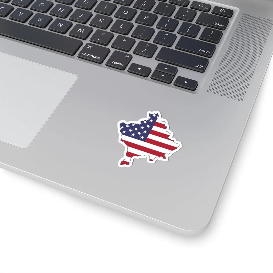 Kosovo with flag of United States (Serbia) STICKER Vinyl Kiss-Cut Decal - The Sticker Space